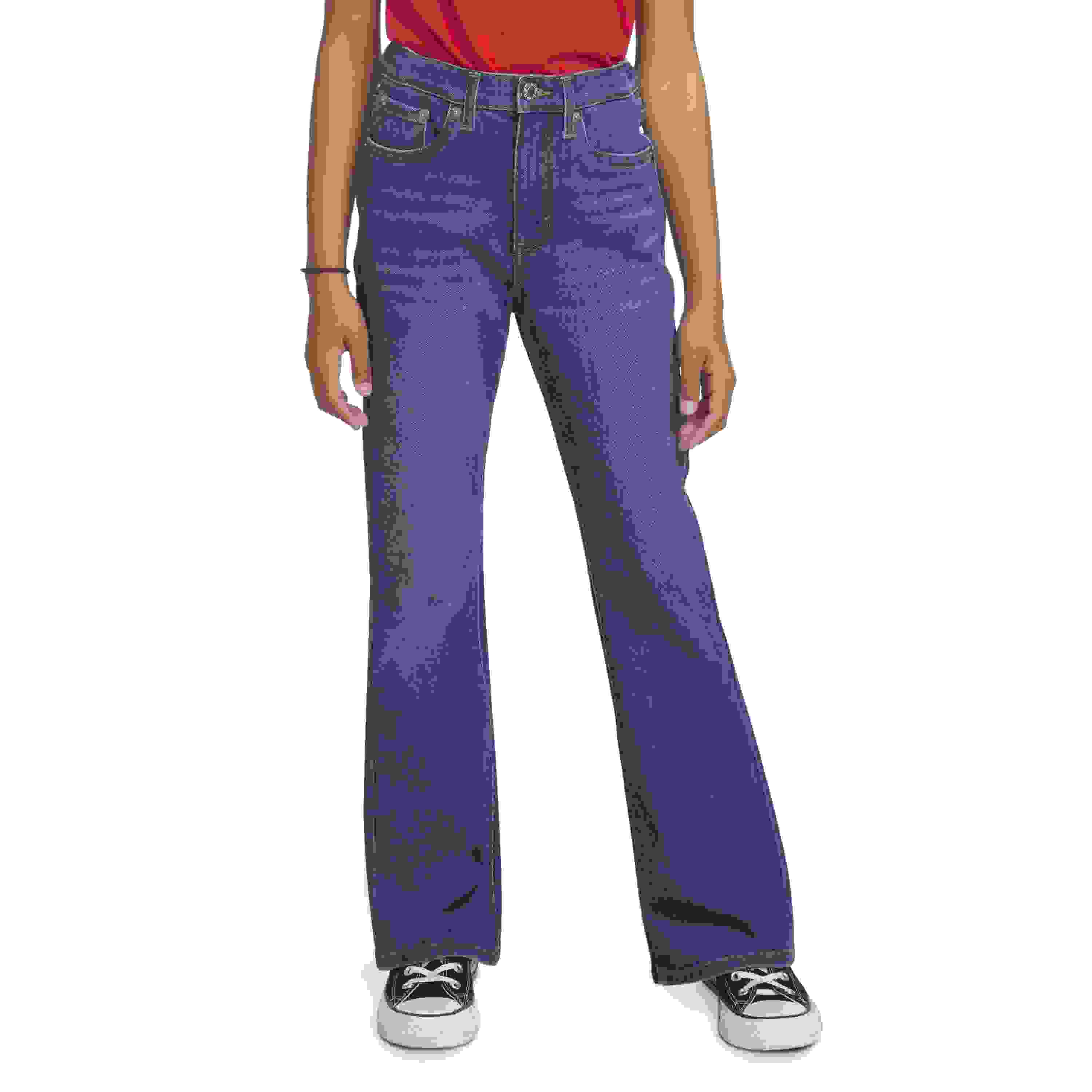 Levi's 726 High Rise Flare Big Girls' Dark Blue Wash Denim Jeans